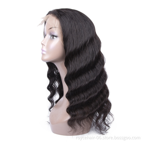 Natural Virgin Malaysian Human Hair 200 Density Loose Wave Lace Front Custom Wig with Natural Hairline Closure